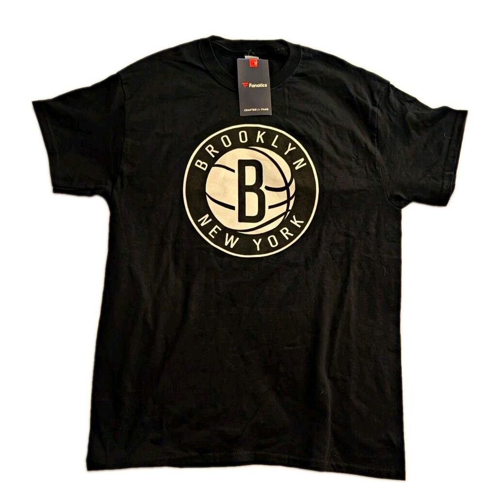Fanatics Brooklyn Nets Brooklyn New York Black/White T-Shirt Size M NBA